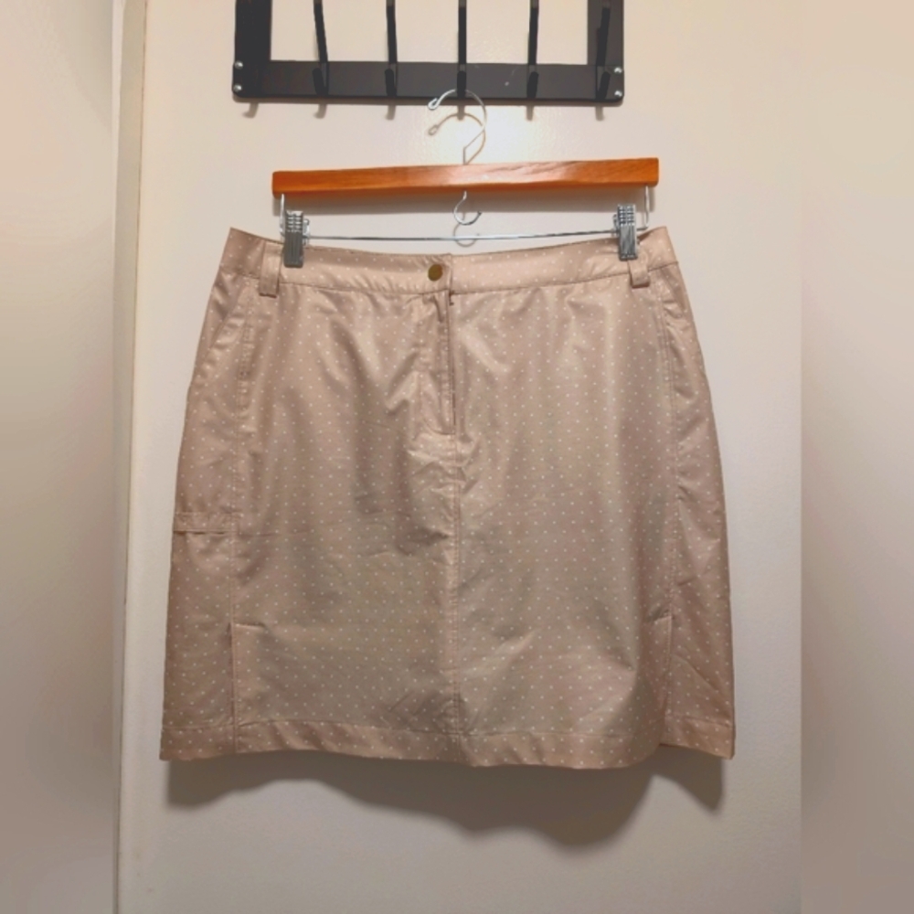 Chico's Zenergy Golf Tan Knee-Length Skorts for Casual Wear